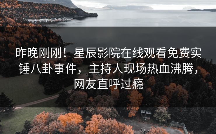 昨晚刚刚！星辰影院在线观看免费实锤八卦事件，主持人现场热血沸腾，网友直呼过瘾